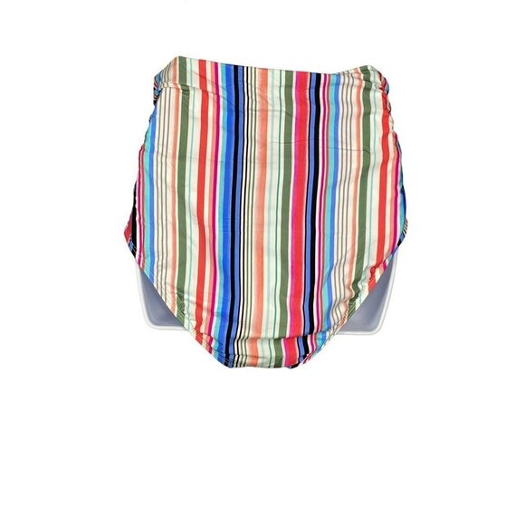 Athena Womens‎ Hipster Swim Bottom Multicolor Stripe Ruched Sides USA 8 New - Picture 6 of 6